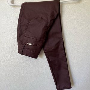 Brown Leather Skinny Jean